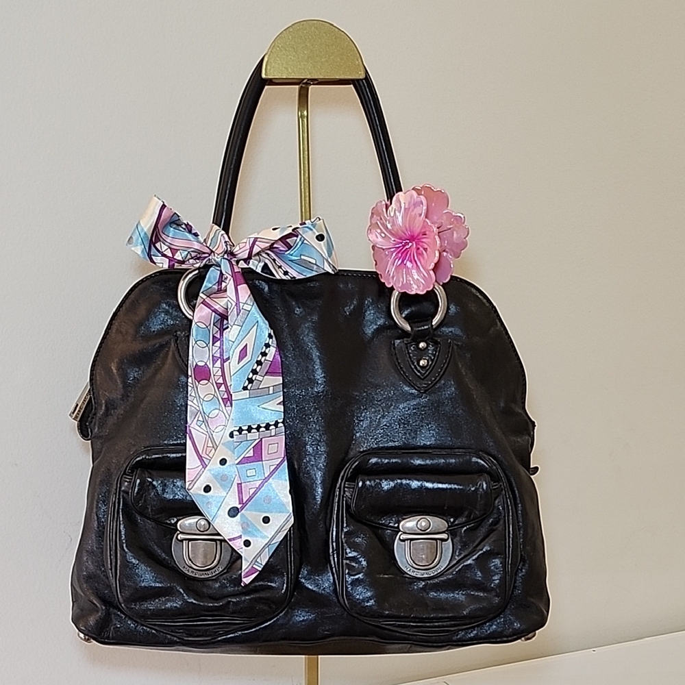 Marc Jacobs Y2K Blake satchel dual exterior pockets  snap closures top handles - Picture 3 of 16